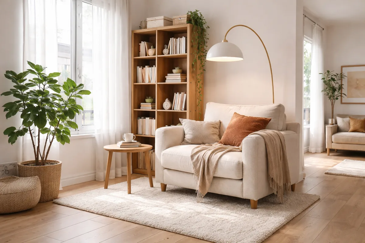 Comment aménager un coin lecture confortable dans un salon de 20 m²